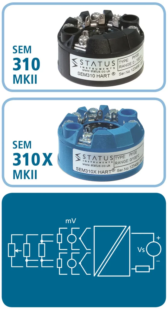 Głowicowe przetworniki temperatury SEM310MkII i SEM310XMkII (Status Instruments)